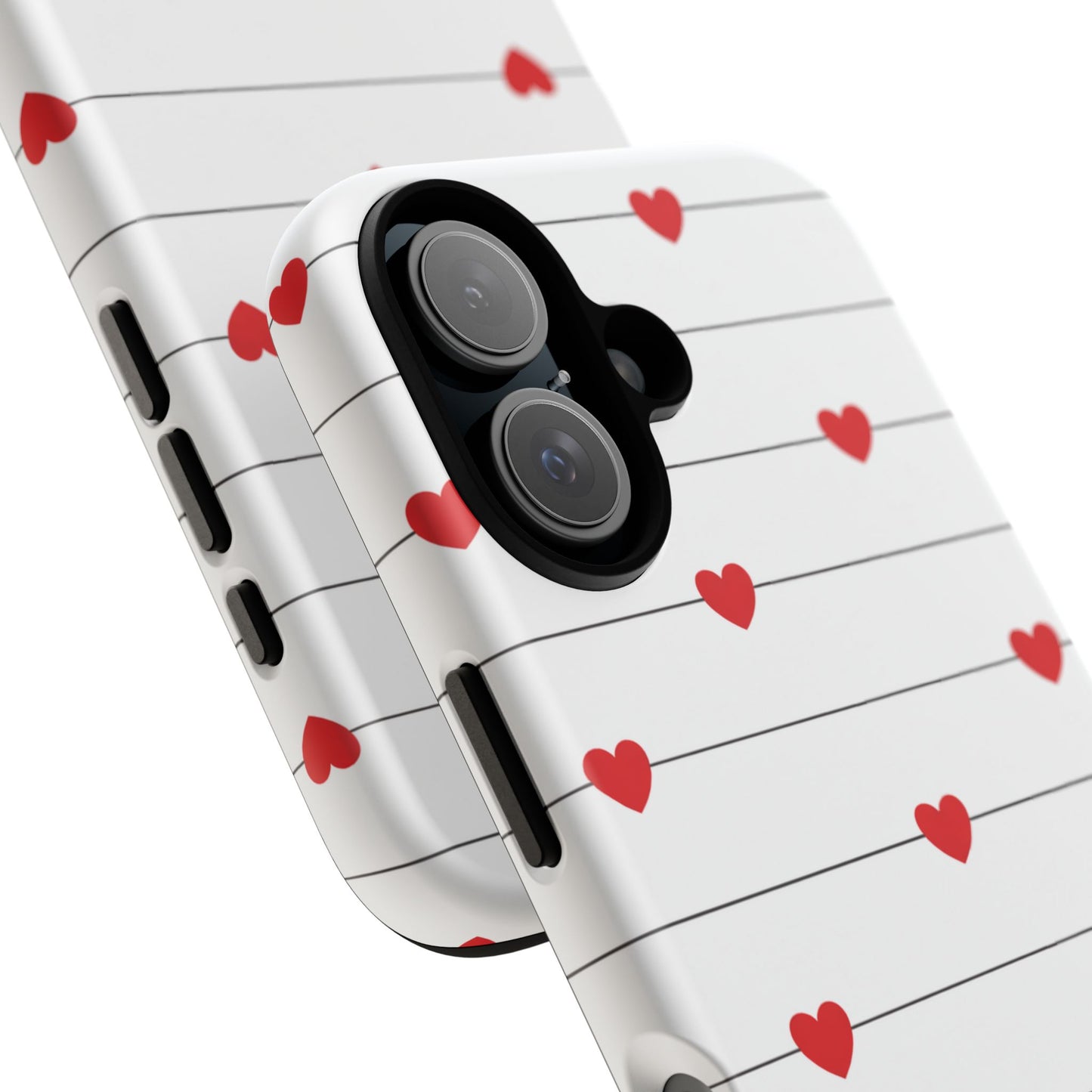 Red Heart Stripe iPhone Case | Tough Shockproof Love Aesthetic Cover