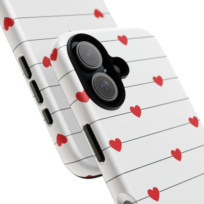 Red Heart Stripe iPhone Case | Tough Shockproof Love Aesthetic Cover