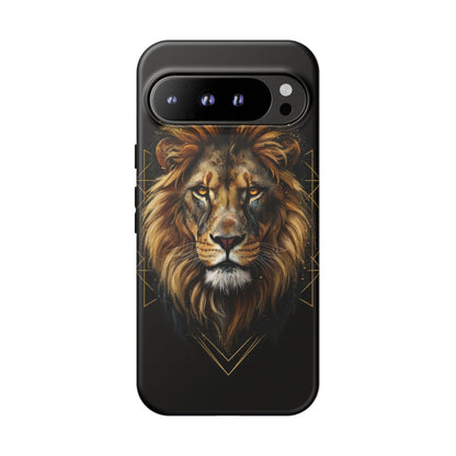 Majestic Lion Phone Case – Black Gold Luxury Lion Art Tough Protective Case
