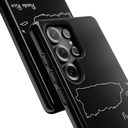 Puerto Rico Outline Phone Case – Minimal Country Map Tough Case (iPhone, Samsung, Pixel)