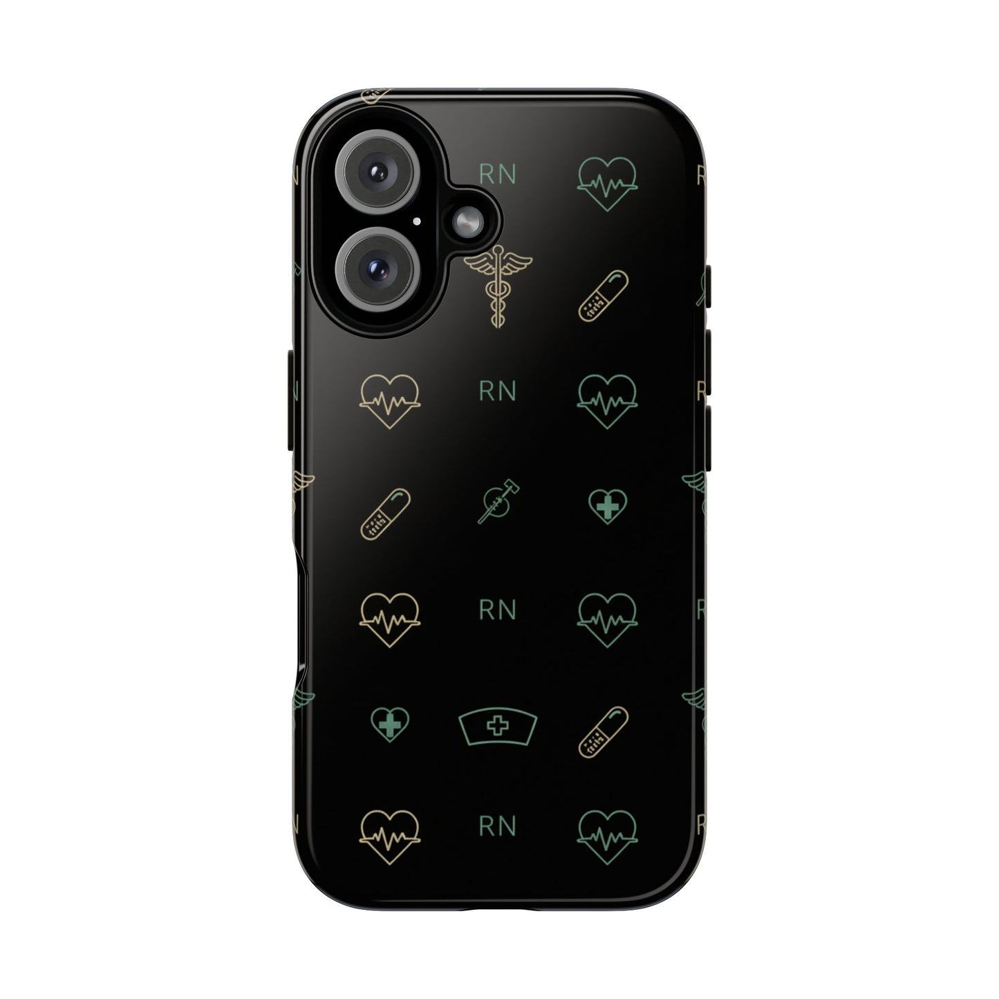 RN Nurse Phone Case – Minimal Medical Icon Pattern Healthcare Worker Tough Case