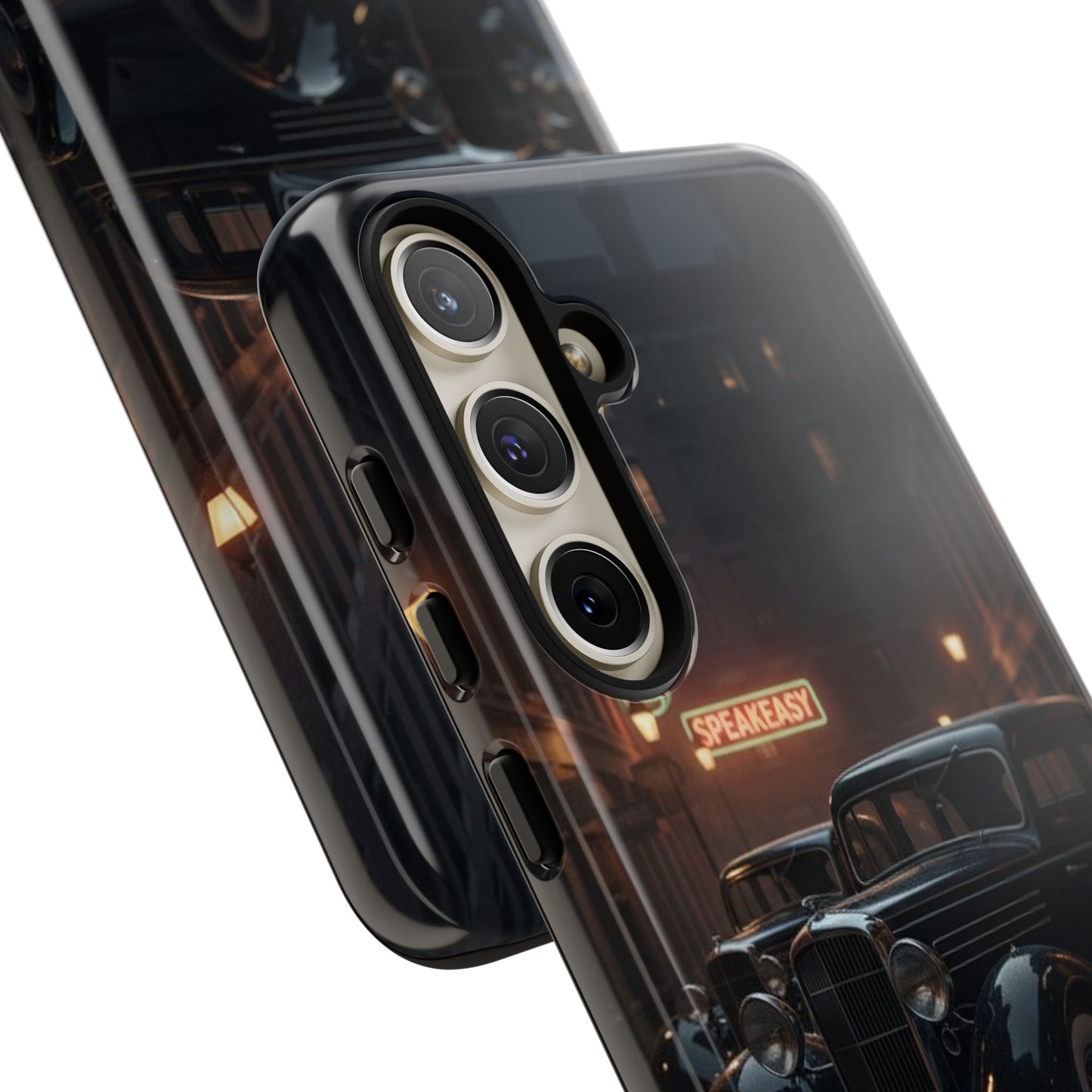 Vintage Classic Car Phone Case | Retro Noir Aesthetic | 1930s Street Scene Tough Case for iPhone & Samsung