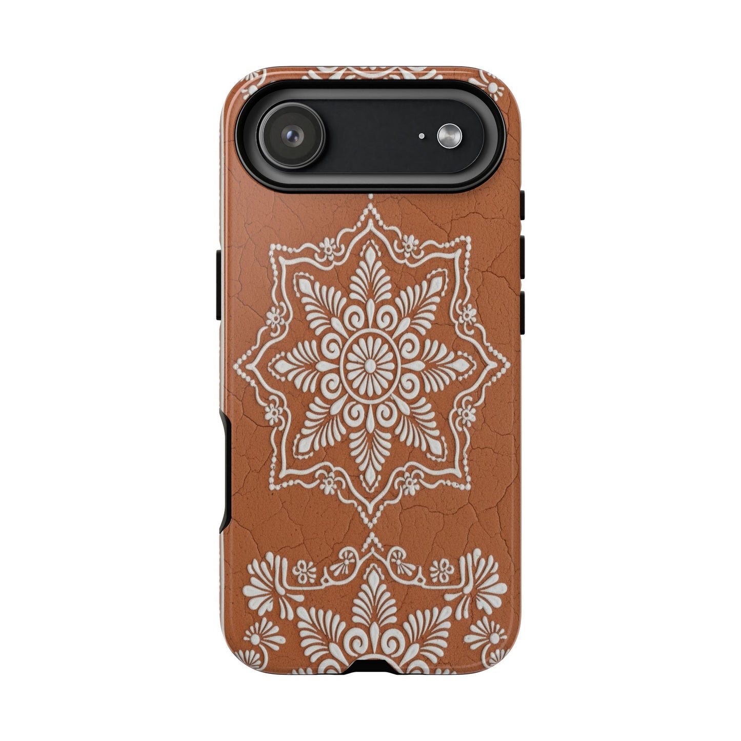 Talavera Terracotta Phone Case | Mexican Floral Pattern iPhone & Samsung Tough Case | Boho Clay Aesthetic Cover