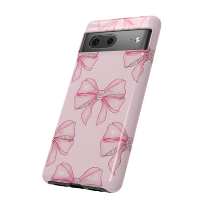 Pink Bow Pattern Phone Case | Coquette Aesthetic Tough Protective Case