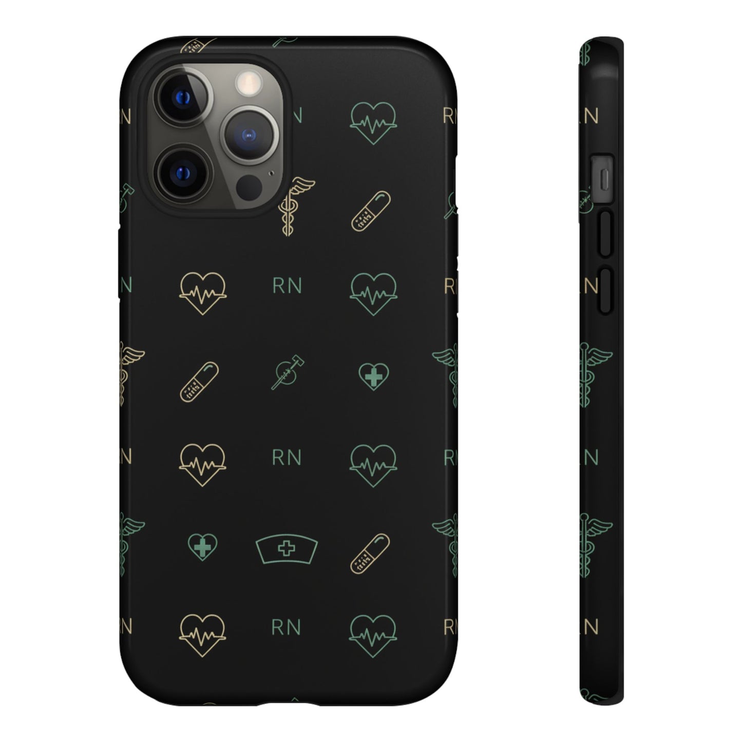 RN Nurse Phone Case – Minimal Medical Icon Pattern Healthcare Worker Tough Case
