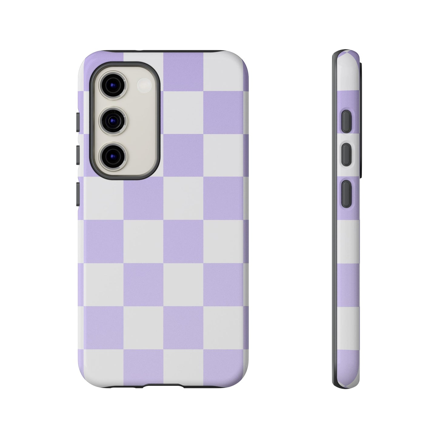 Lavender Checkerboard Phone Case | Pastel Aesthetic Checkered iPhone & Samsung Tough Case