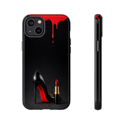 Dark Feminine Red Drip Phone Case – Gothic Glam Tough Cover
