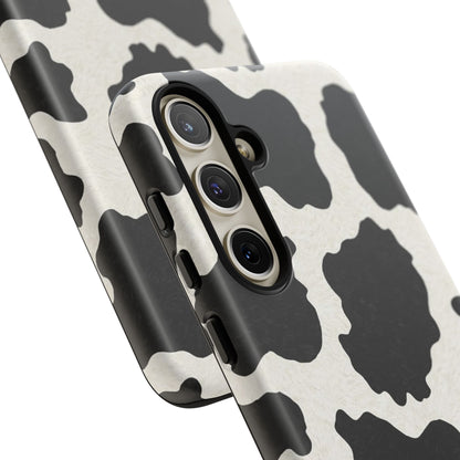 Black & White Cow Print Phone Case | Aesthetic Tough Protective Case
