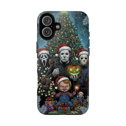 Christmas Horror Phone Case – Festive Slasher Collage Tough Case (iPhone, Samsung, Pixel)