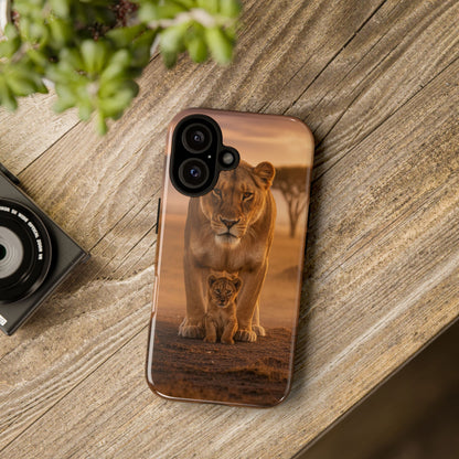 Lioness & Cub Phone Case | Safari Wildlife Tough Case for iPhone & Samsung