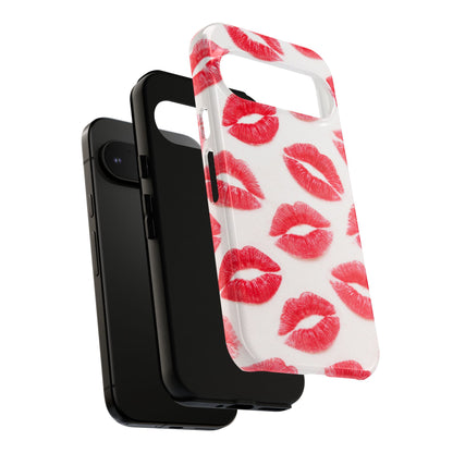 Red Lipstick Kiss Phone Case – Sexy Lip Print Pattern Tough Protective Cover