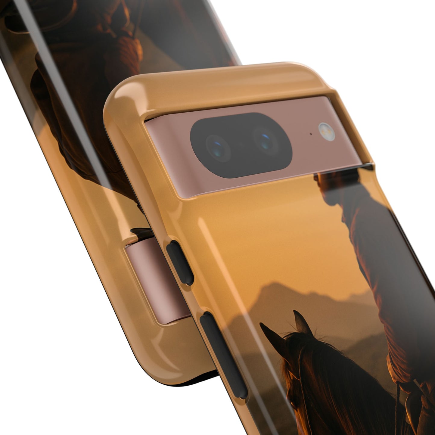 Western Cowboy Sunset Phone Case | Horse Rider Desert Aesthetic Tough Protective Case