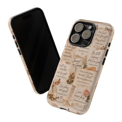 Christian Bible Verse Phone Case | Faith Scripture Aesthetic Floral Christian Case