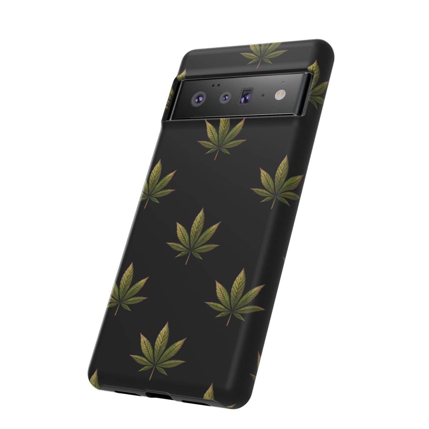 Cannabis Leaf Phone Case Green Weed Leaf Pattern Tough Protective Cover