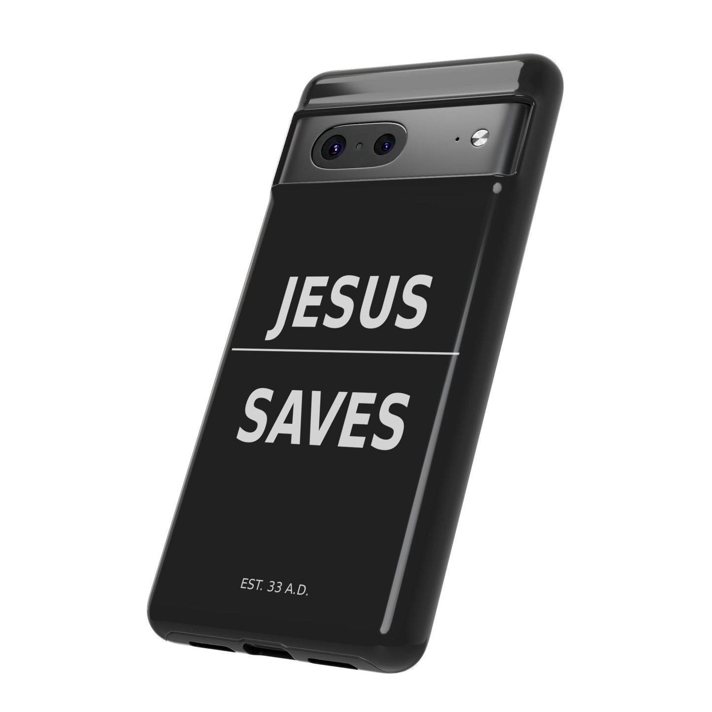 Jesus Saves Phone Case Christian Religious Minimalist Black Tough Cover