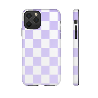 Lavender Checkerboard Phone Case | Pastel Aesthetic Tough Case