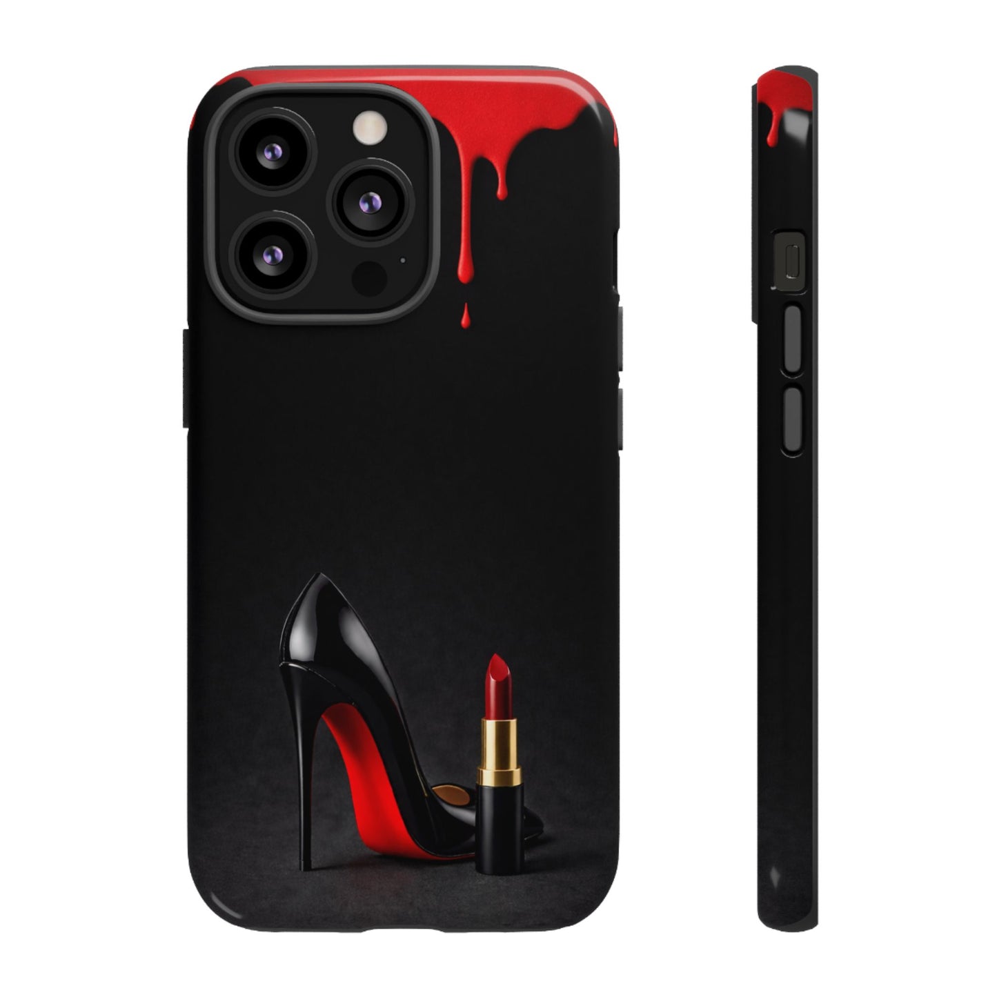 Dark Feminine Red Drip Phone Case – Gothic Glam Tough Cover