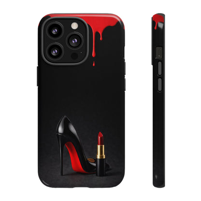 Dark Feminine Red Drip Phone Case – Gothic Glam Tough Cover
