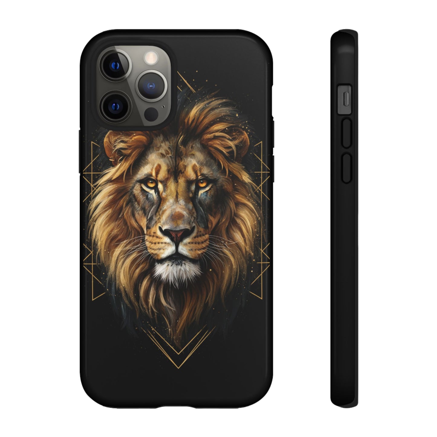 Majestic Lion Phone Case – Black Gold Luxury Lion Art Tough Protective Case