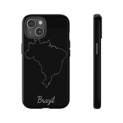 Brazil Outline Phone Case – Minimal Country Map Tough Case (iPhone, Samsung, Pixel)