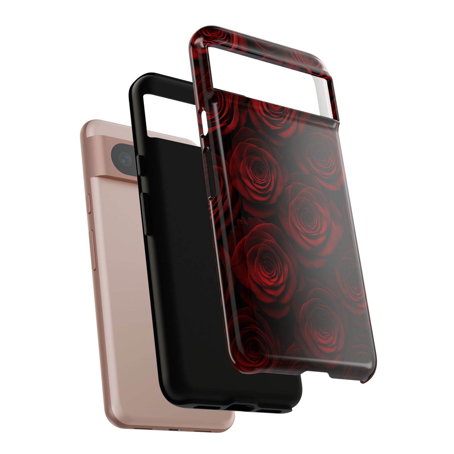Dark Red Rose Phone Case – Gothic Floral Tough Case (iPhone, Samsung, Pixel)