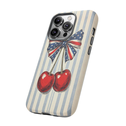 Patriotic Cherry Phone Case Americana Coquette Aesthetic iPhone Samsung