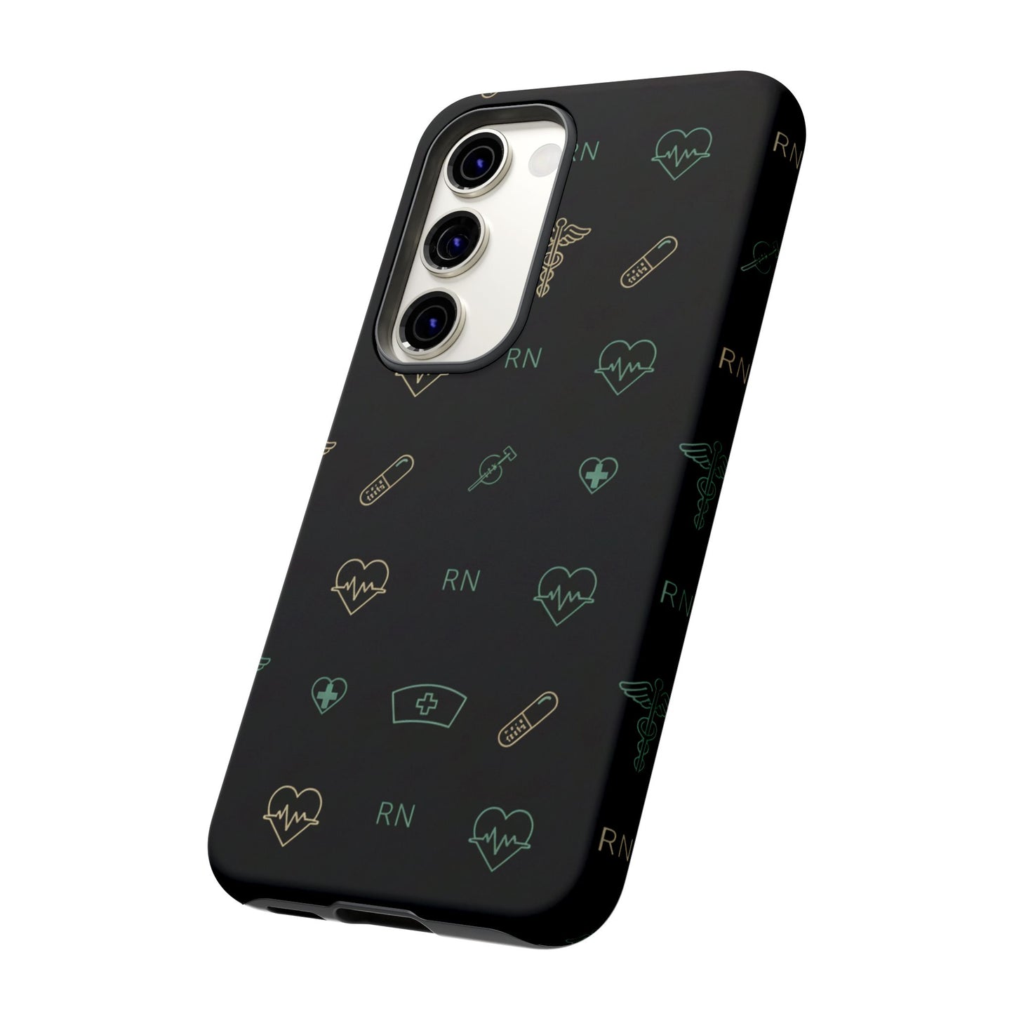 RN Nurse Phone Case – Minimal Medical Icon Pattern Healthcare Worker Tough Case