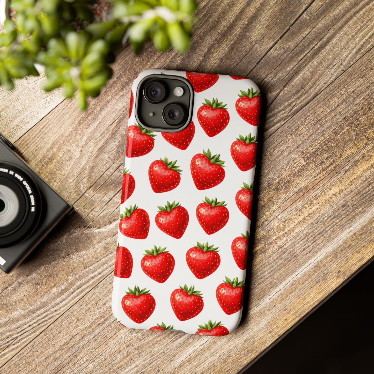 Cute Strawberry Phone Case – Aesthetic Fruit Pattern Protective Cover for Iphone, Samsung Galaxy and Pixel