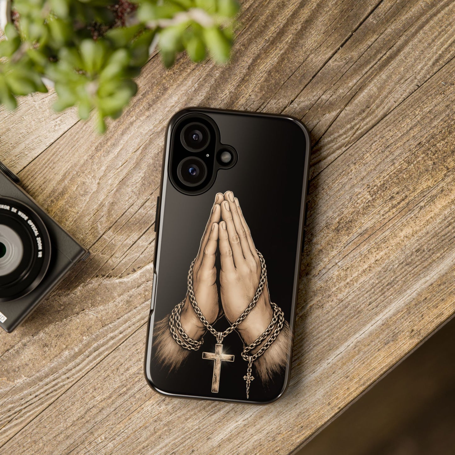 Praying Hands Cross Phone Case – Christian Faith Scripture Cover