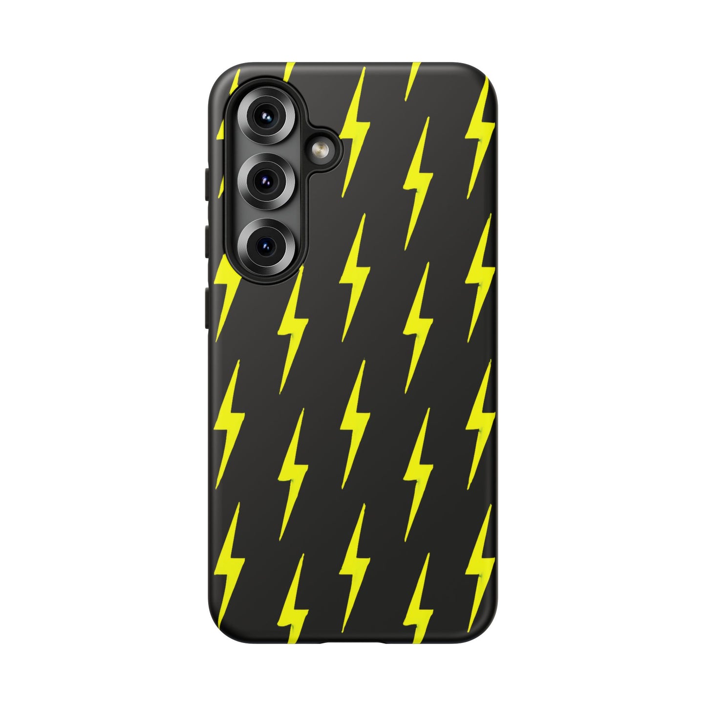 Yellow Lightning Bolt Tough Phone Case | Bold Electric Pattern Case for Iphone, Samsung Galaxy and Pixel