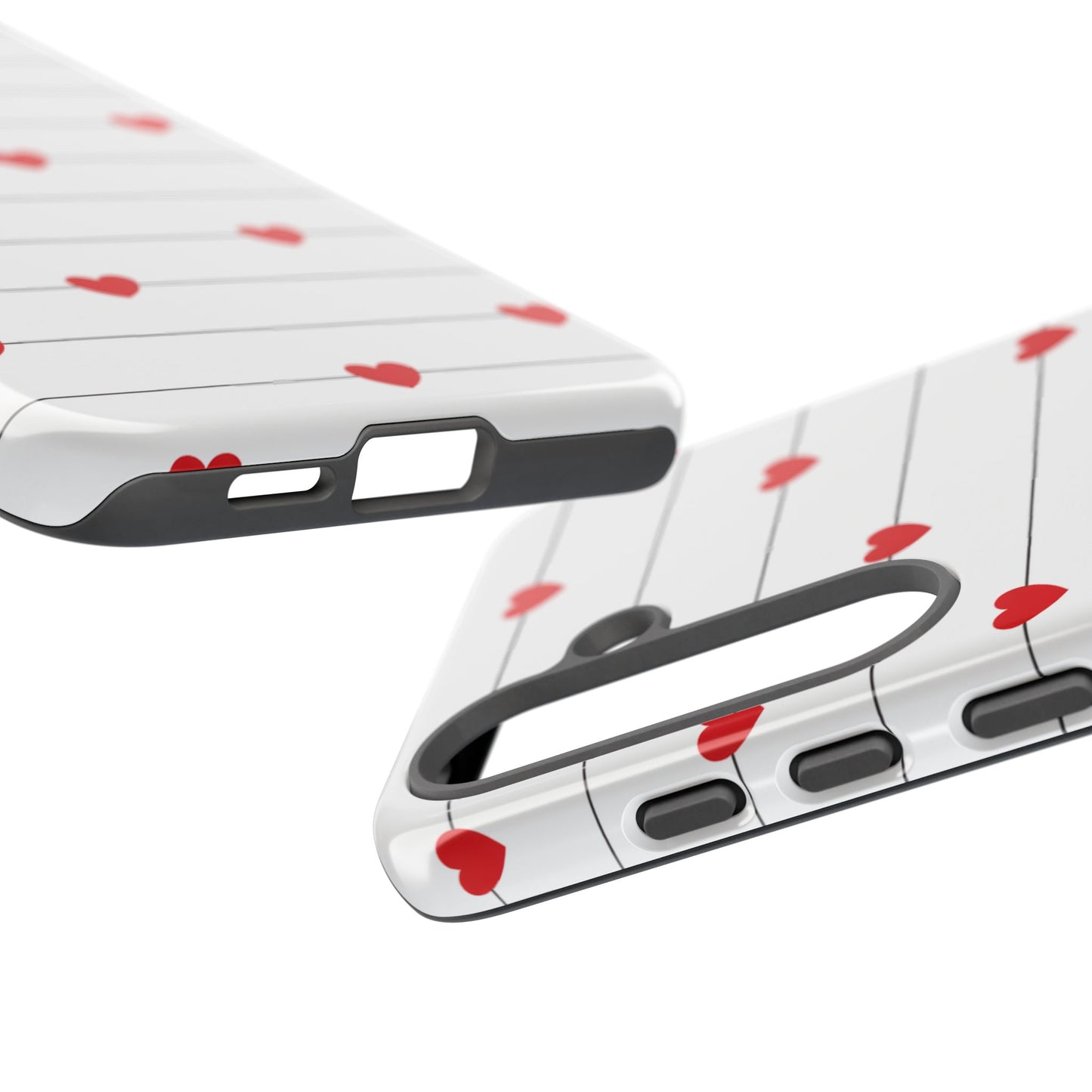 Red Heart Stripe iPhone Case | Tough Shockproof Love Aesthetic Cover