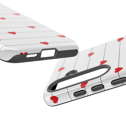 Red Heart Stripe iPhone Case | Tough Shockproof Love Aesthetic Cover