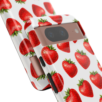 Cute Strawberry Phone Case – Aesthetic Fruit Pattern Protective Cover for Iphone, Samsung Galaxy and Pixel
