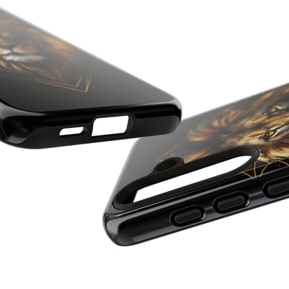 Majestic Lion Phone Case – Black Gold Luxury Lion Art Tough Protective Case