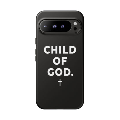 Child of God Phone Case Christian Black Aesthetic Cross Tough Cover