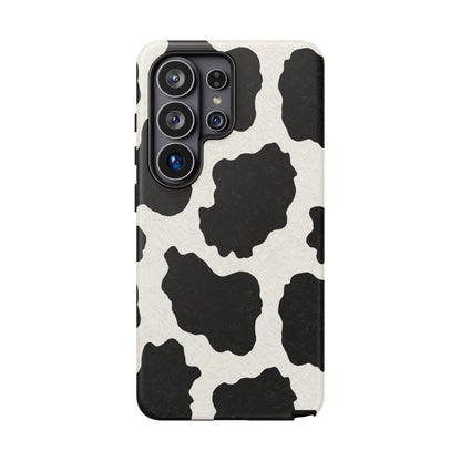 Black & White Cow Print Phone Case | Western Aesthetic iPhone & Samsung Tough Case