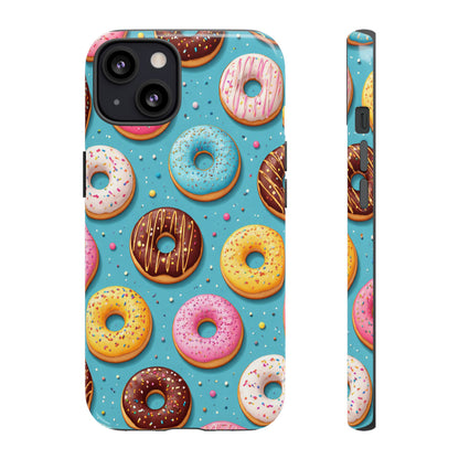 Cute Donut Pattern Phone Case – Colorful Sprinkles Dessert Design for Iphone, Samsung Galaxy and Pixel
