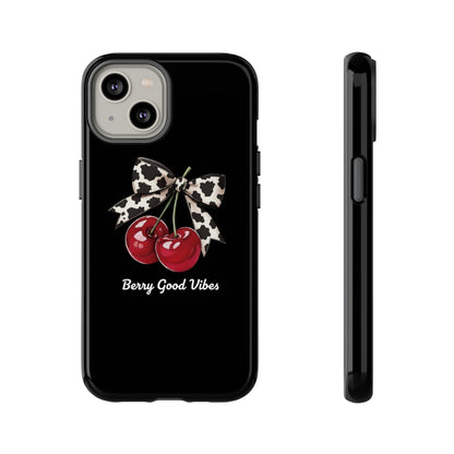 Cherry Cow Print Phone Case | Coquette Bow Aesthetic iPhone & Samsung Tough Case