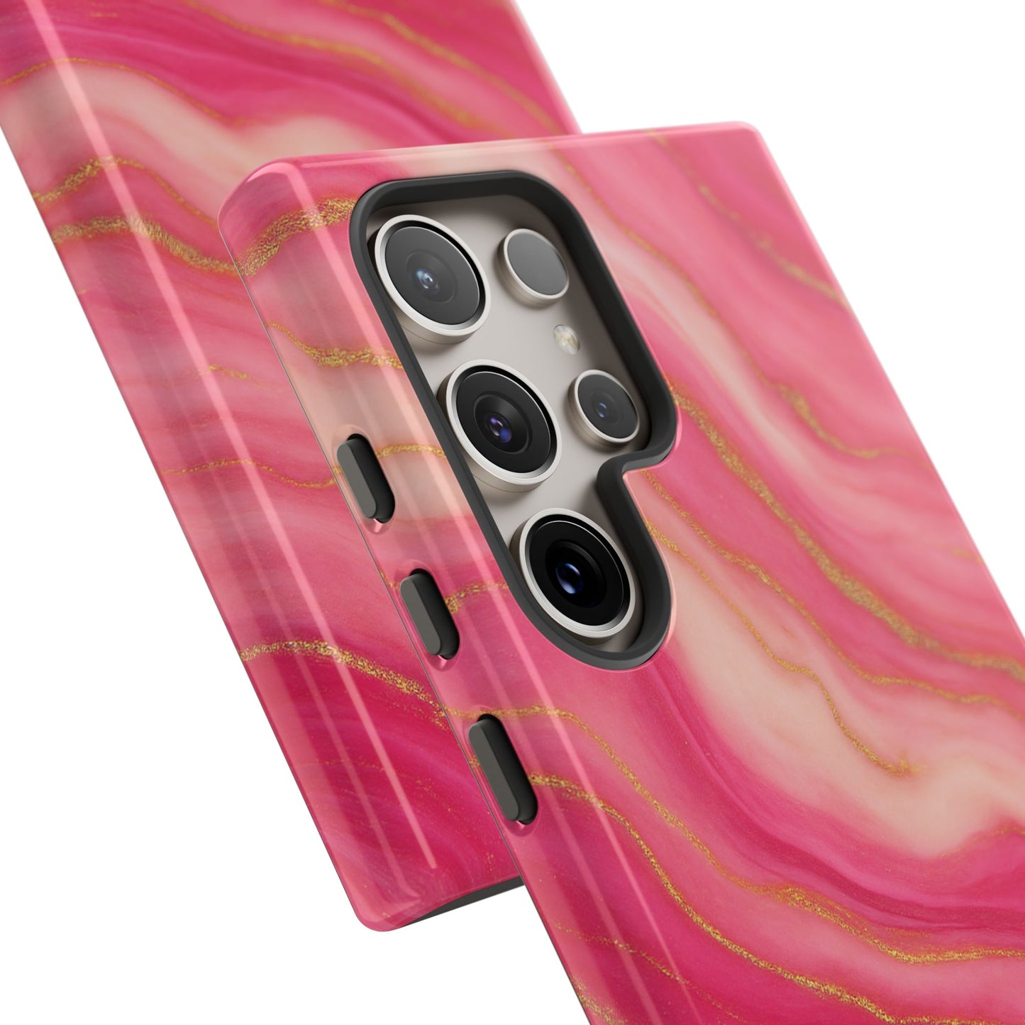 Pink Marble Phone Case | Rose Gold Swirl Aesthetic Tough Protective Case