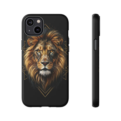 Majestic Lion Phone Case – Black Gold Luxury Lion Art Tough Protective Case
