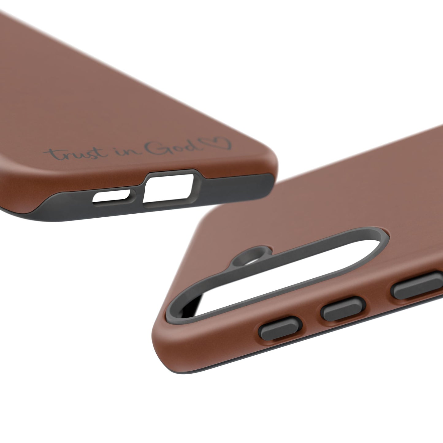 Trust in God Phone Case – Brown Christian Tough Cover