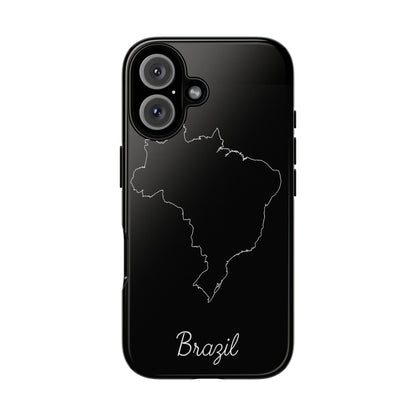Brazil Outline Phone Case – Minimal Country Map Tough Case (iPhone, Samsung, Pixel)