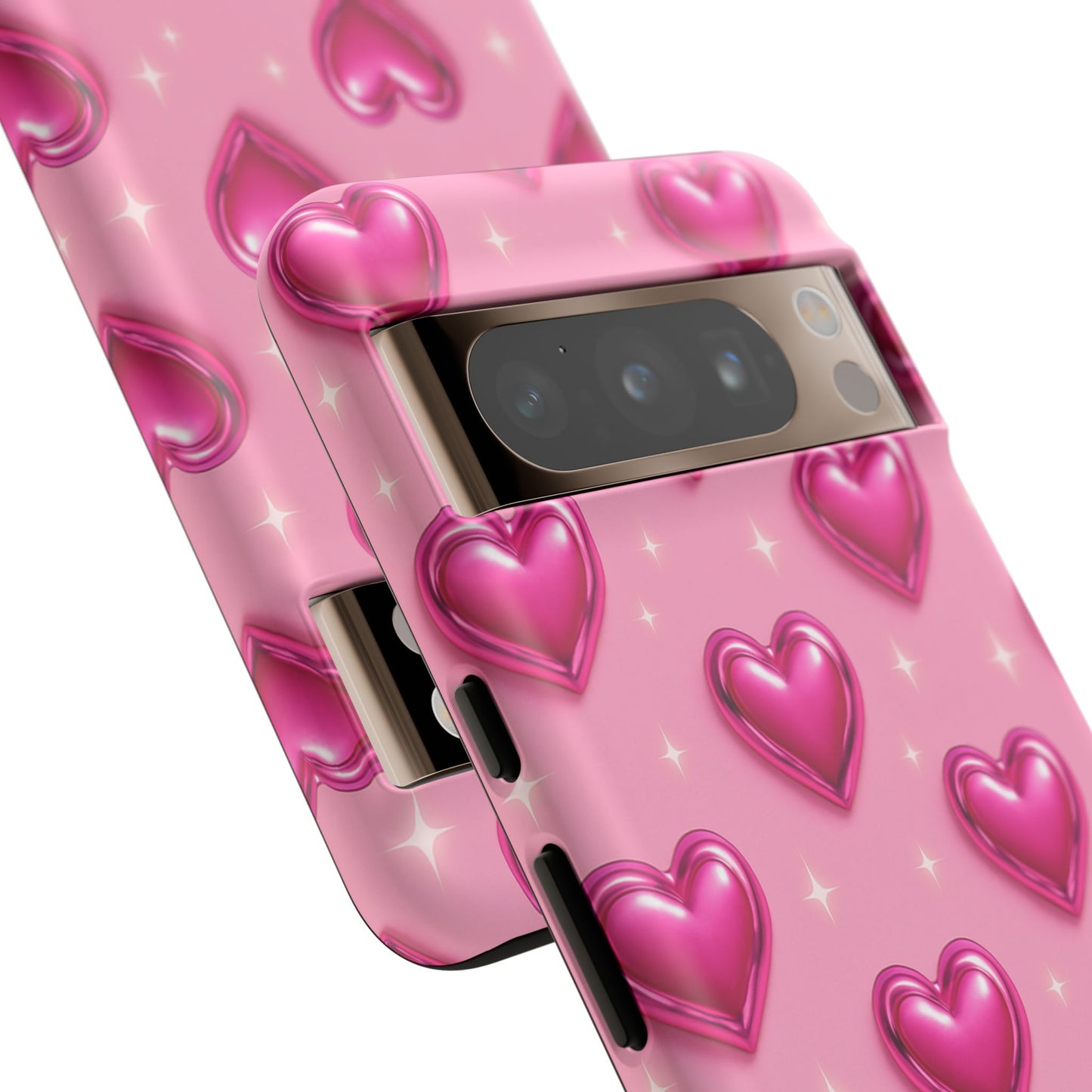 Pink Heart Pattern Phone Case | Tough Protective Case for Iphone, Samsung Galaxy and Pixel