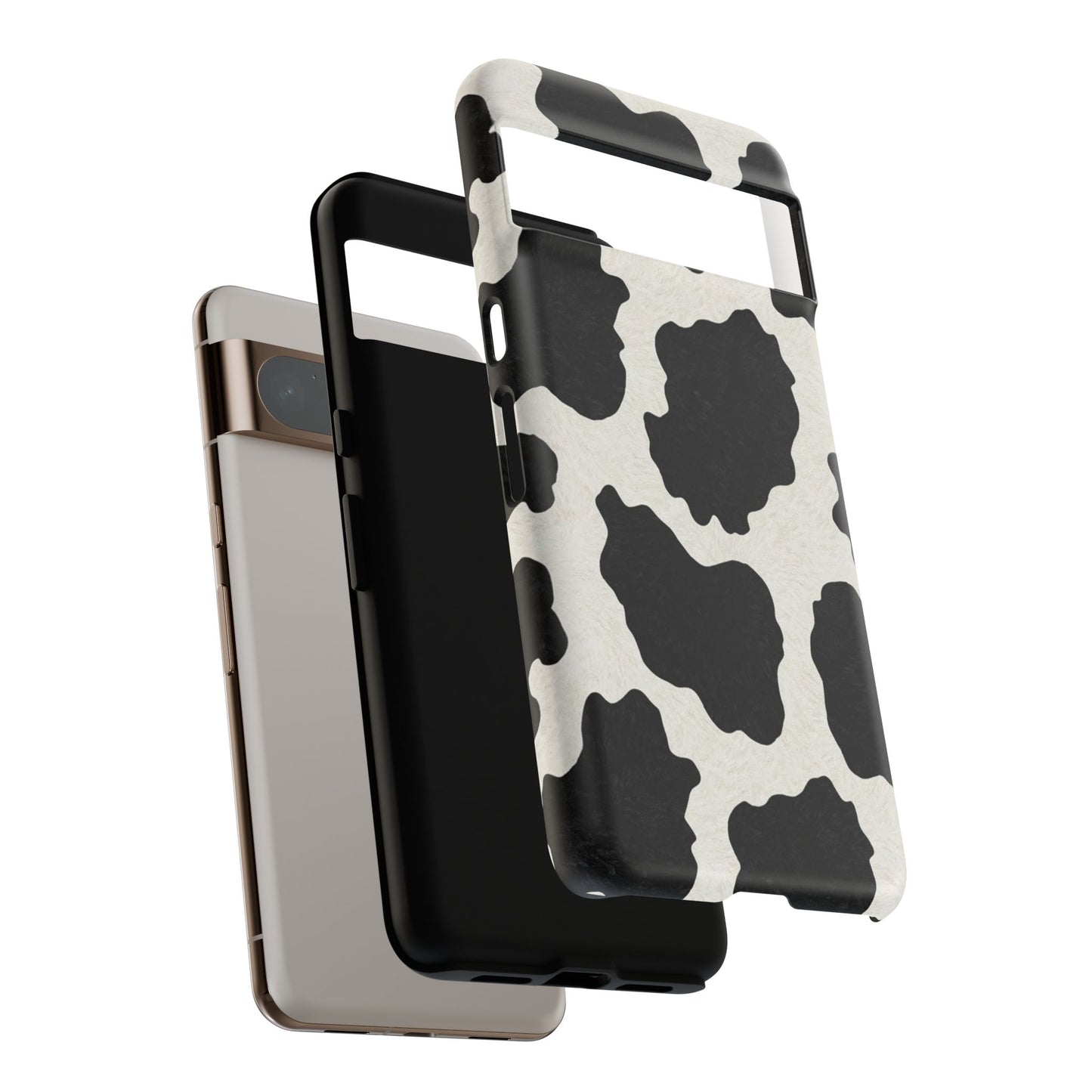 Black & White Cow Print Phone Case | Western Aesthetic iPhone & Samsung Tough Case