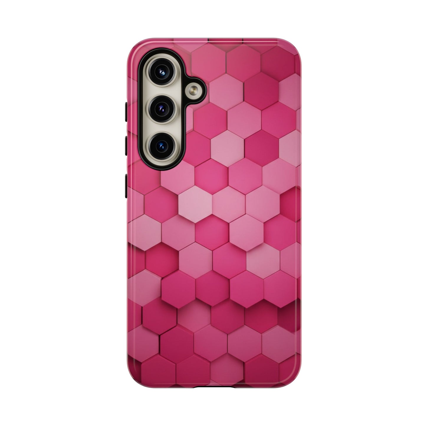 Hot Pink Hexagon Phone Case | Honeycomb Geometric Aesthetic | Cute Pink iPhone & Samsung Tough Protective Case