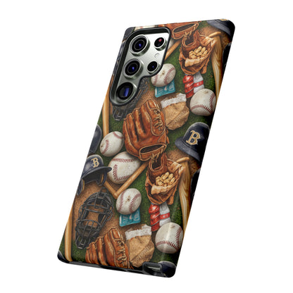 Baseball Gear Collage Phone Case – Vintage Baseball Equipment Sports Tough Case