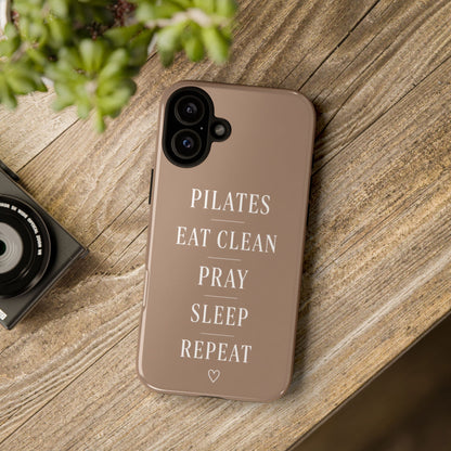 Pilates Phone Case | Eat Clean Pray Sleep Repeat Aesthetic | Wellness Girl Gift