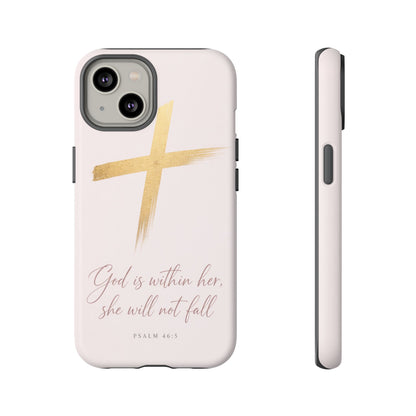 Psalm 46:5 God Is Within Her Christian Cross Phone Case Faith Gift