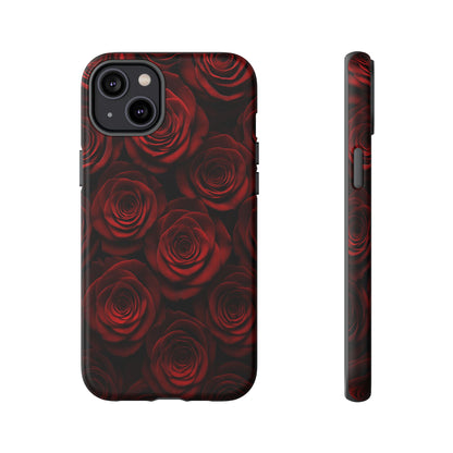 Dark Red Rose Phone Case – Gothic Floral Tough Case (iPhone, Samsung, Pixel)