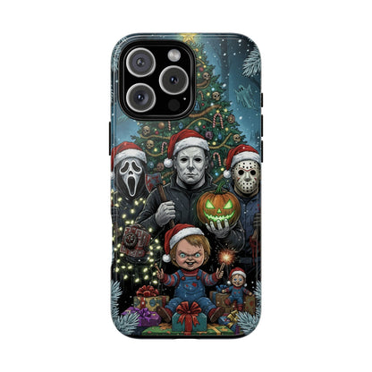Christmas Horror Phone Case – Festive Slasher Collage Tough Case (iPhone, Samsung, Pixel)